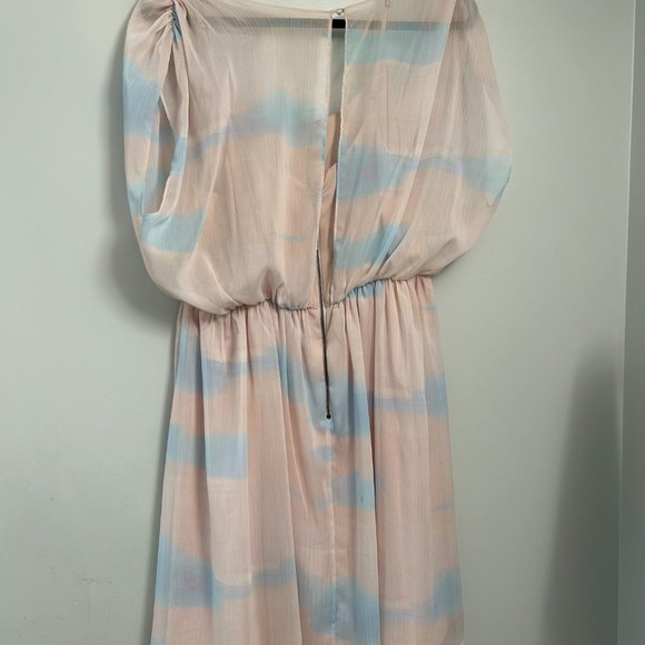 Alice & Olivia Silk Blend Chiffon Watercolor Stripe Mini Dress - Picture 2 of 3